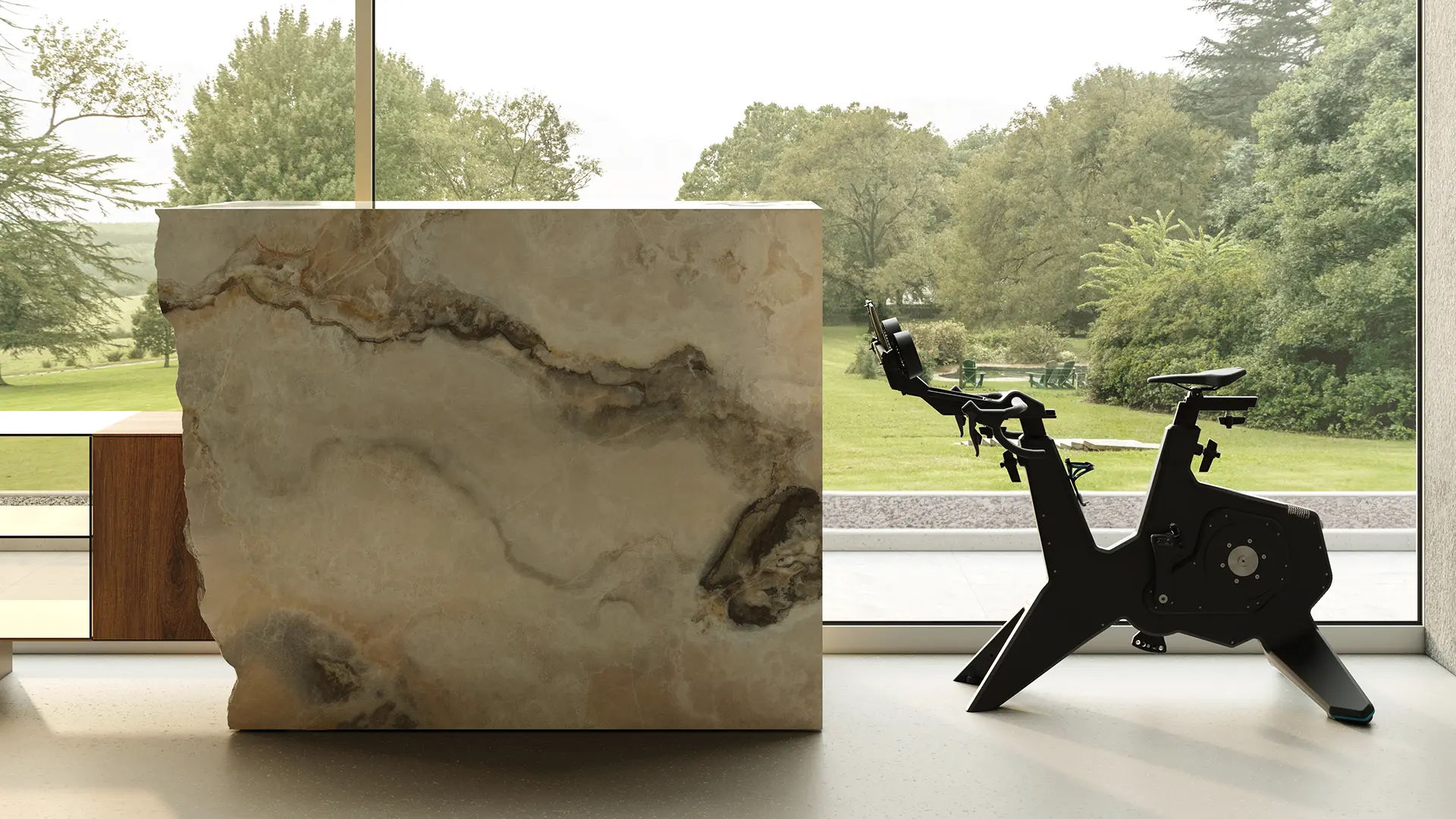 Dal Cad Al Rendering 3d Prodotto Rendering 3D di un monolite in pietra naturale che può nascondere un attrezzo sportivo
